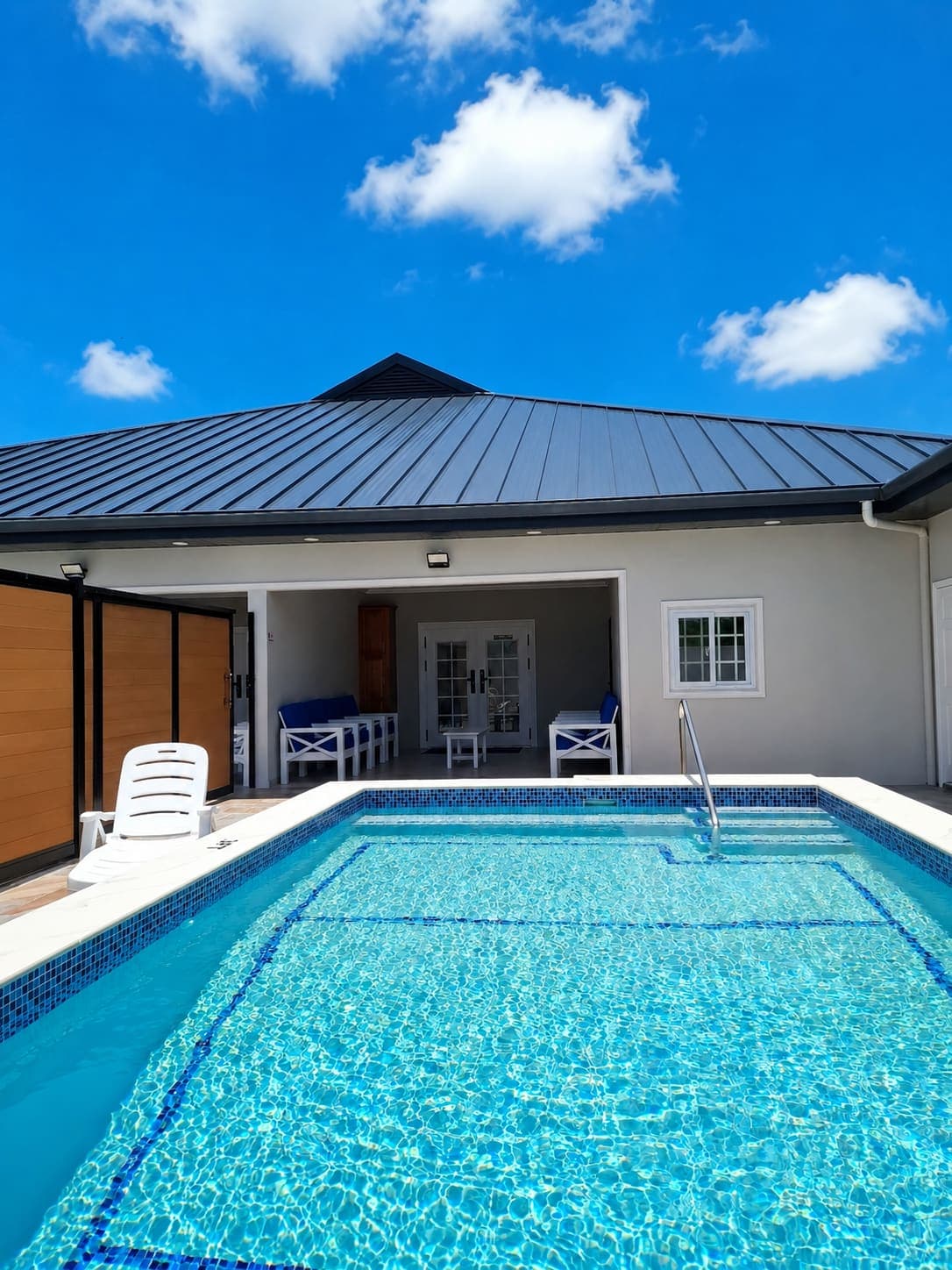 Private pool at Twin Tides Villas on a sunny afternoon
